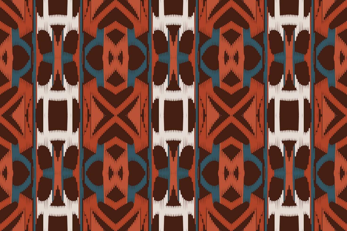 Ikat Seamless Pattern Embroidery Background. Ikat Stripe Geometric Ethnic Oriental Pattern Traditional. Ikat Aztec Style Abstract Design for Print Texture,fabric,saree,sari,carpet. vector