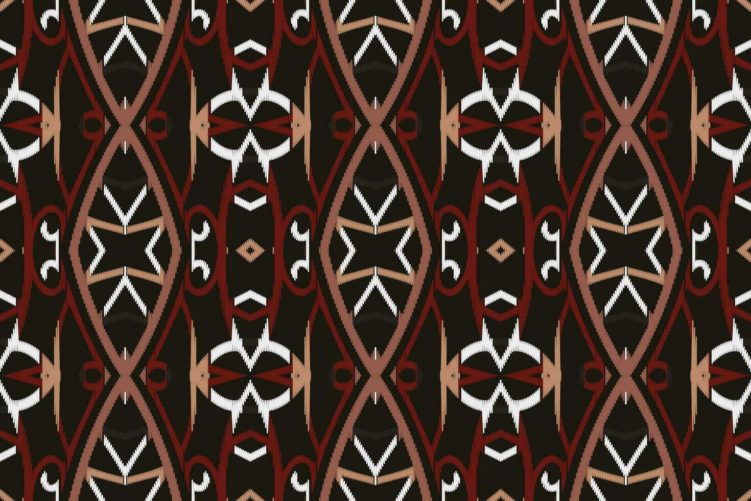 Ikat Floral Paisley Embroidery Background. Ikat Fabric Geometric Ethnic Oriental Pattern traditional.aztec Style Abstract Vector illustration.design for Texture,fabric,clothing,wrapping,sarong.
