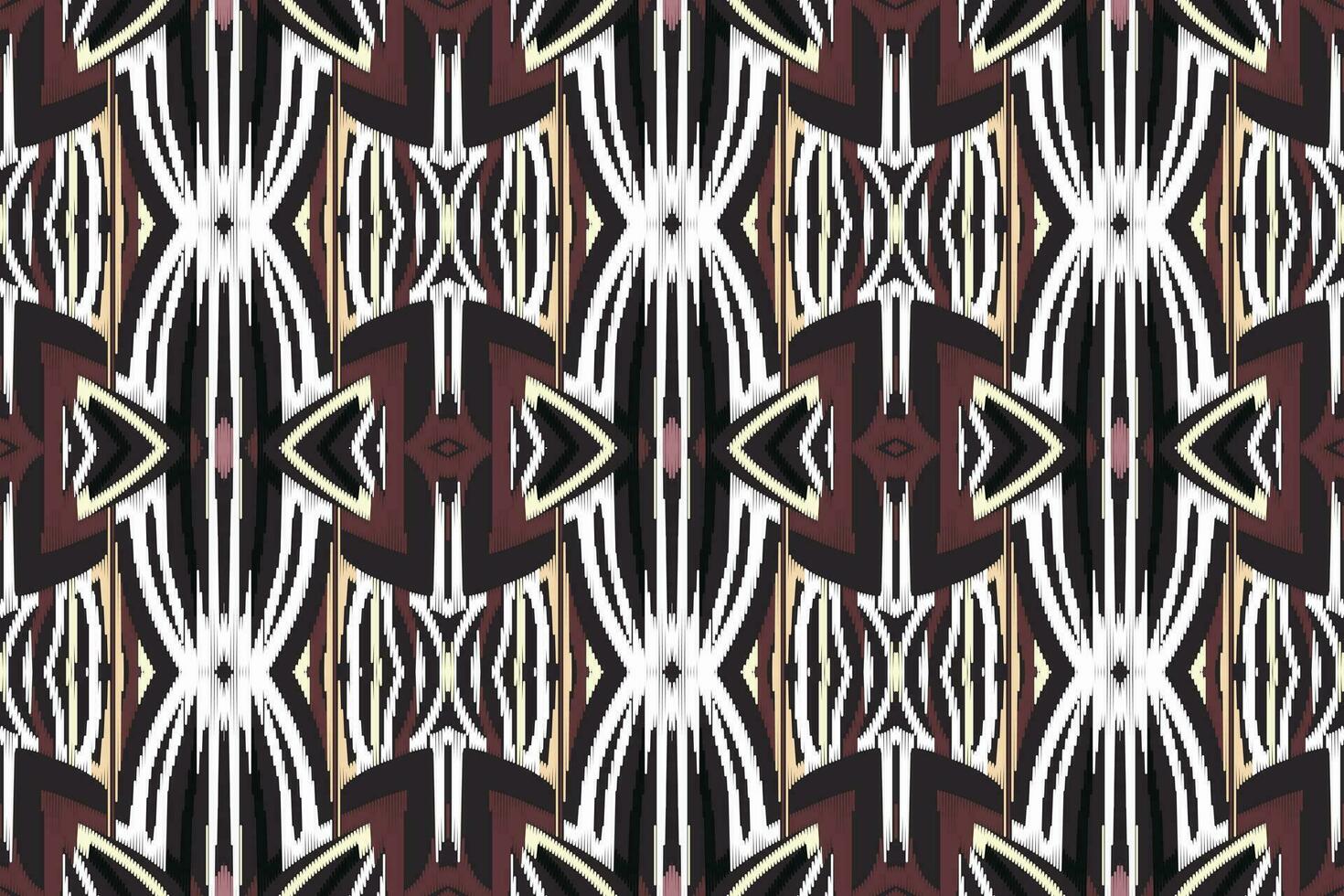 Ikat Damask Paisley Embroidery Background. Ikat Flower Geometric Ethnic Oriental Pattern traditional.aztec Style Abstract Vector illustration.design for Texture,fabric,clothing,wrapping,sarong.