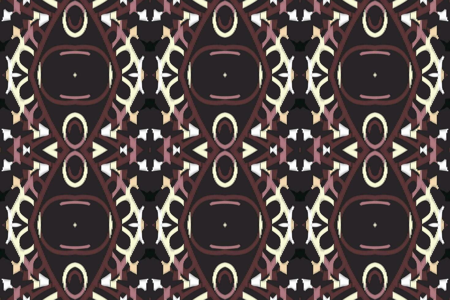 Ikat Damask Paisley Embroidery Background. Ikat Fabric Geometric Ethnic Oriental Pattern traditional.aztec Style Abstract Vector illustration.design for Texture,fabric,clothing,wrapping,sarong.