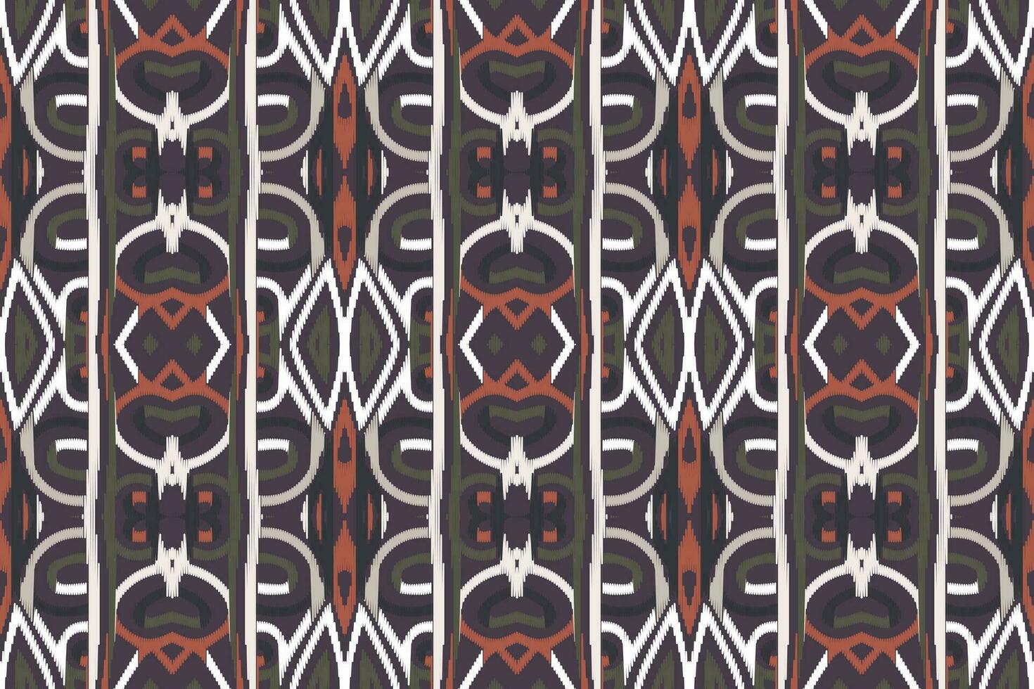 Ikat Damask Paisley Embroidery Background. Ikat Print Geometric Ethnic Oriental Pattern traditional.aztec Style Abstract Vector illustration.design for Texture,fabric,clothing,wrapping,sarong.