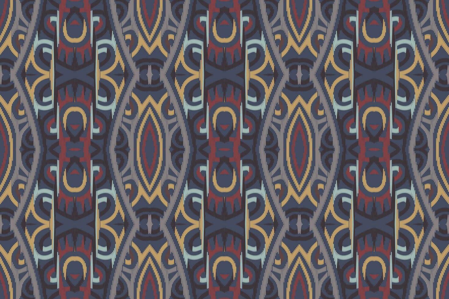 Ikat Damask Paisley Embroidery Background. Ikat Stripe Geometric Ethnic Oriental Pattern traditional.aztec Style Abstract Vector illustration.design for Texture,fabric,clothing,wrapping,sarong.