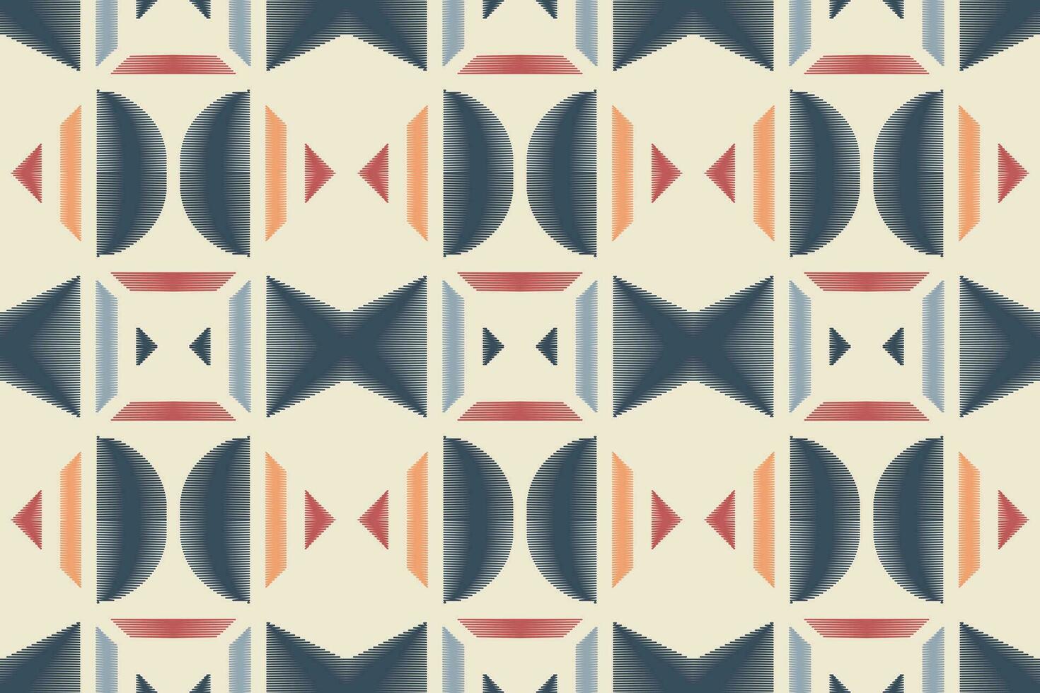 Ikat Damask Paisley Embroidery Background. Ikat Seamless Pattern Geometric Ethnic Oriental Pattern traditional.aztec Style Abstract Vector design for Texture,fabric,clothing,wrapping,sarong.