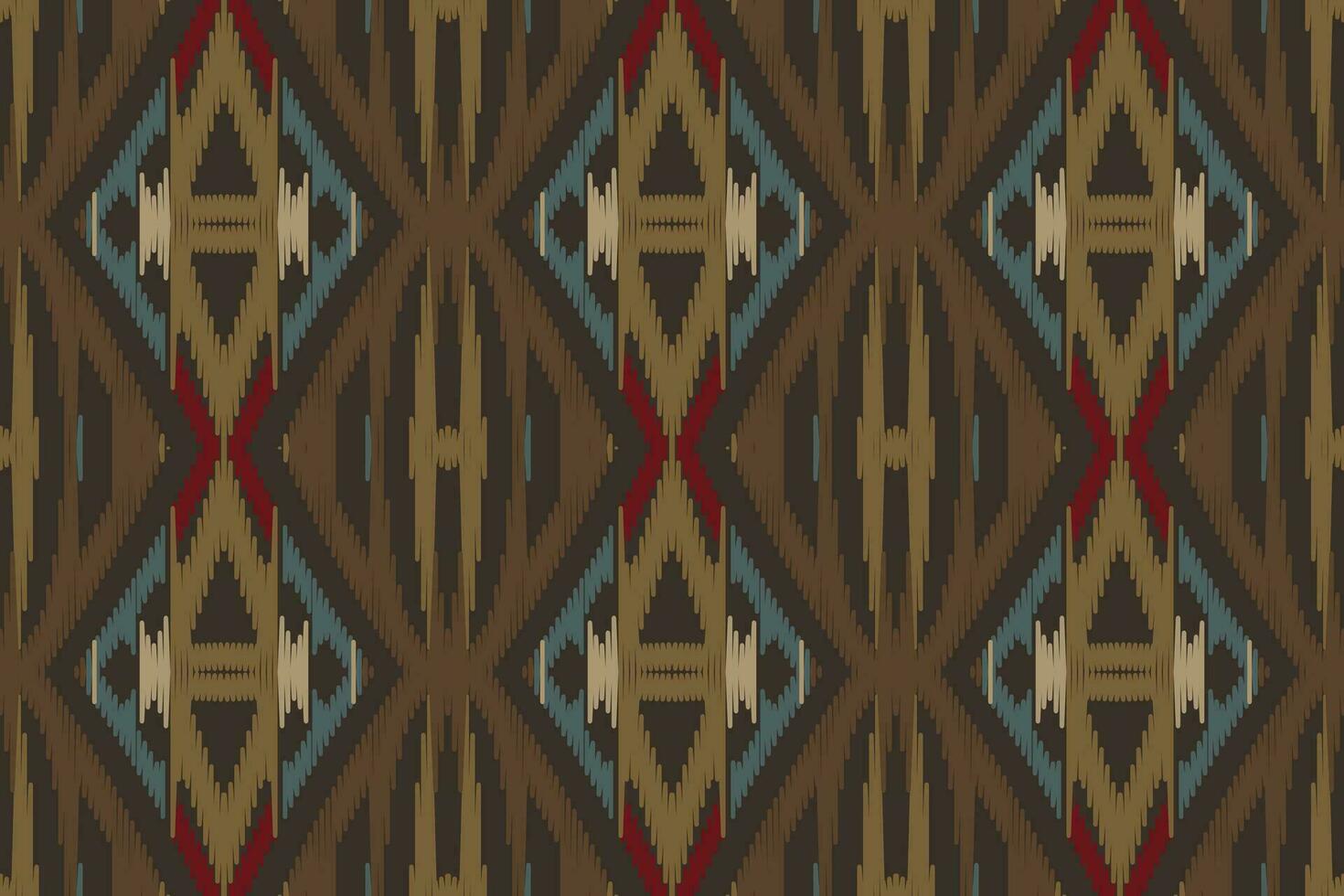 Motif Ikat Seamless Pattern Embroidery Background. Ikat Vector Geometric Ethnic Oriental Pattern traditional.aztec Style Abstract Vector design for Texture,fabric,clothing,wrapping,sarong.