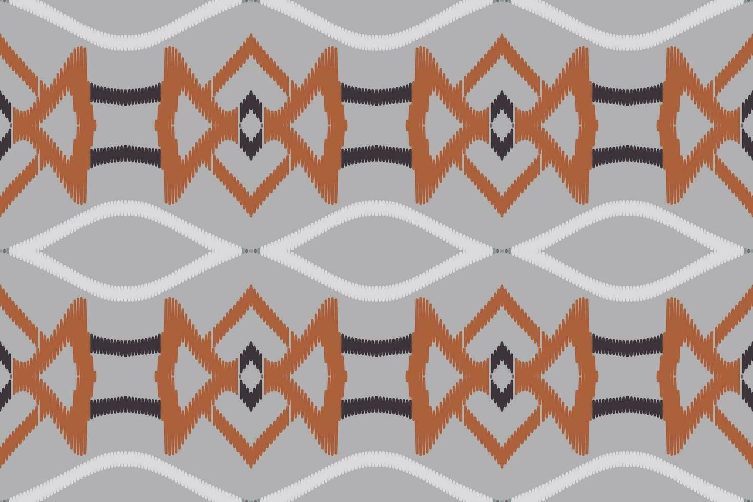 Ikat Seamless Pattern Embroidery Background. Ikat Frame Geometric Ethnic Oriental Pattern Traditional. Ikat Aztec Style Abstract Design for Print Texture,fabric,saree,sari,carpet. vector