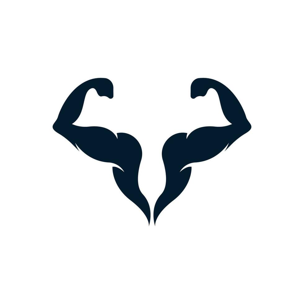 Arm muscle silhouette logo biceps icon vector