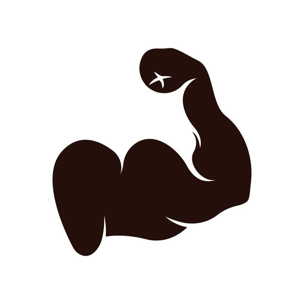 Arm muscle silhouette logo biceps icon vector