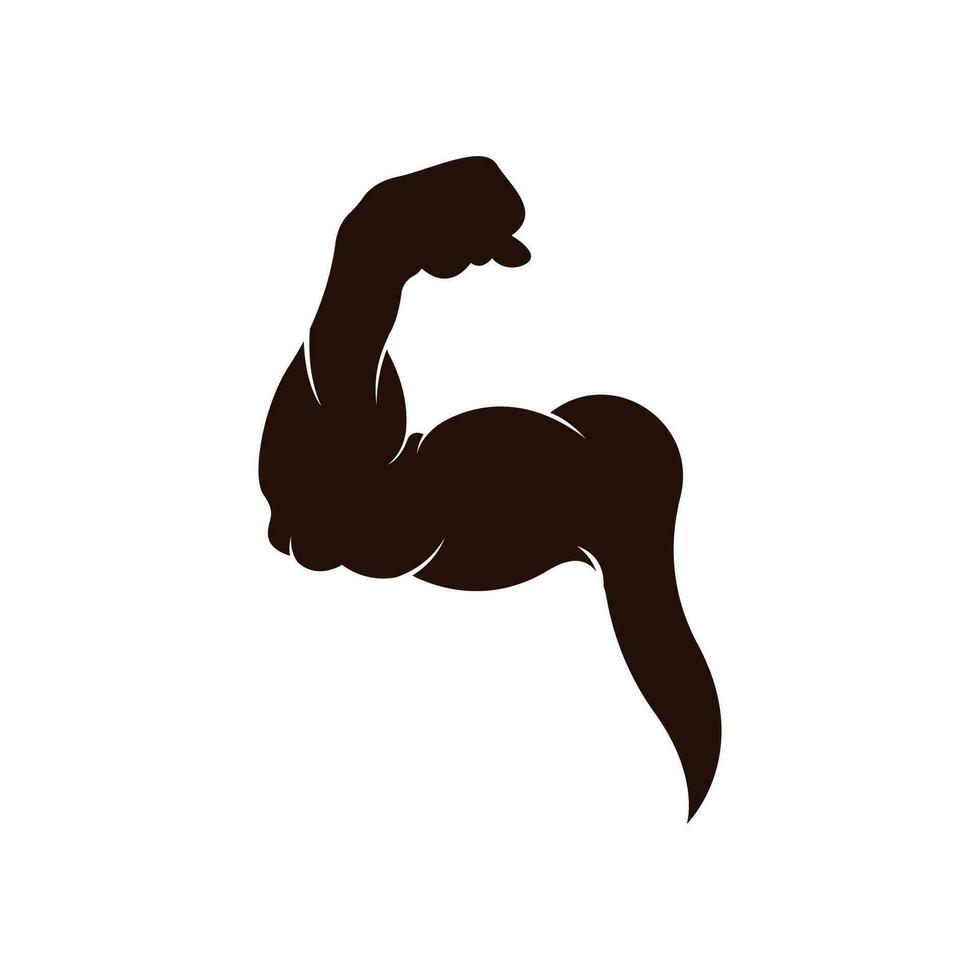 Arm muscle silhouette logo biceps icon vector