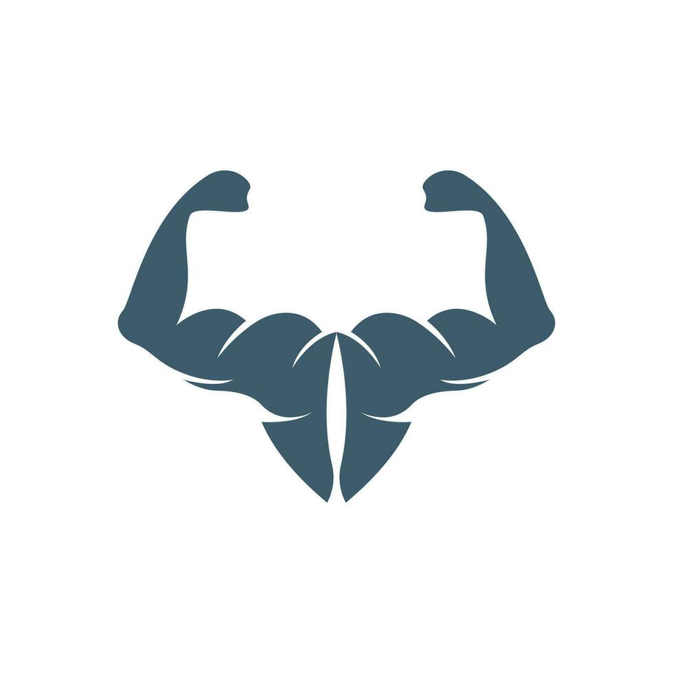 Arm muscle silhouette logo biceps icon vector