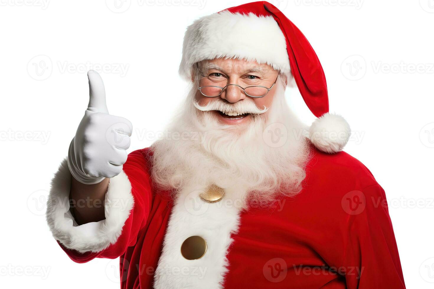 un contento Papa Noel claus aislado blanco fondo, ai generado foto