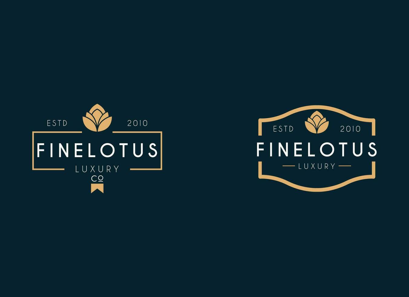 Luxury lotus flowers logo. Jewelry logo design. vector