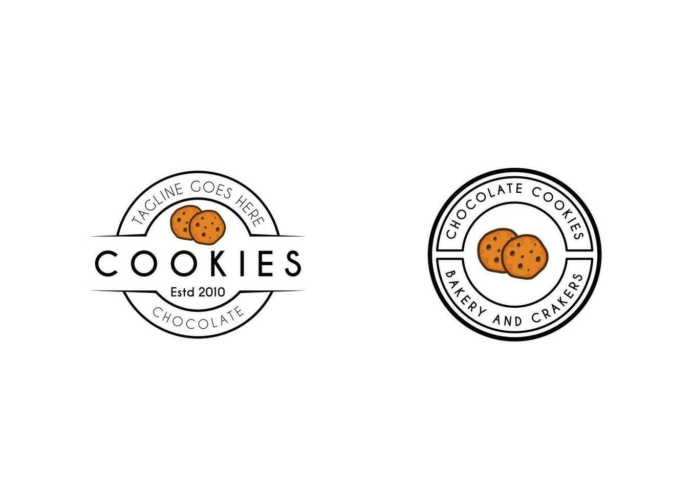 Creative Cookies Logo. Choco Cookies Logo. Awesome Business Vector Logo.