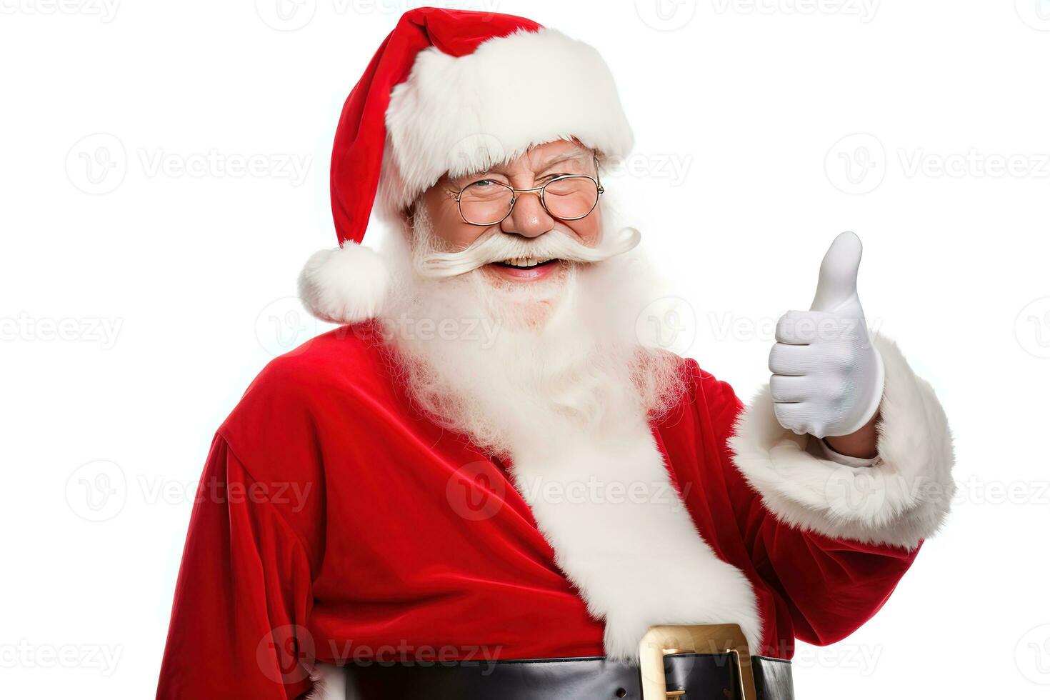 un contento Papa Noel claus aislado blanco fondo, ai generado foto