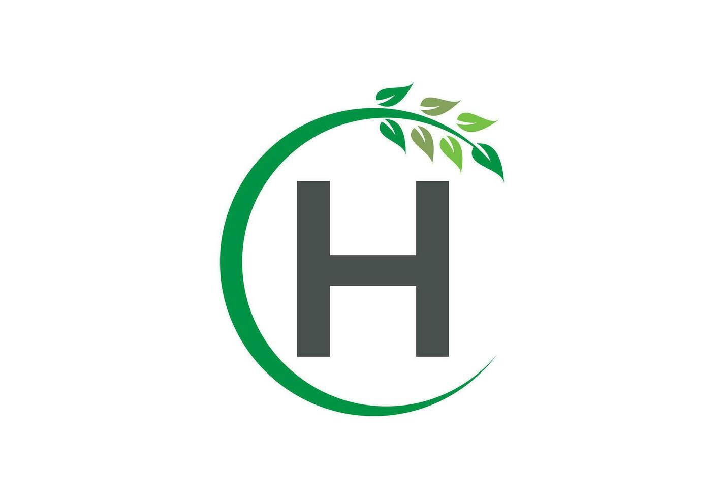 Letter H leaf growth logo icon design symbol vector