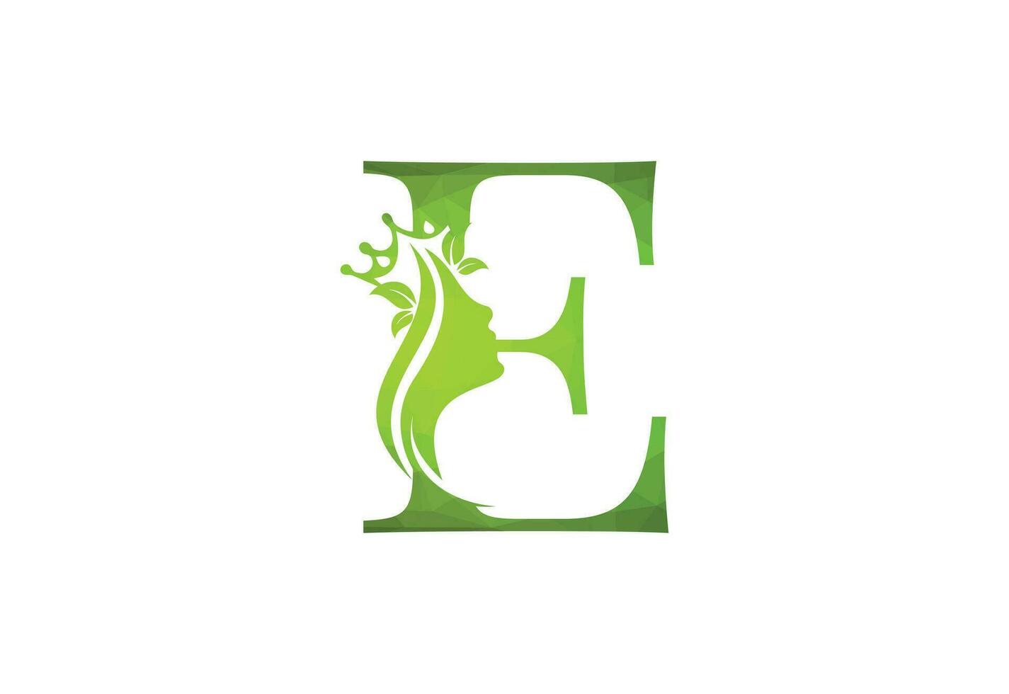 low poly elegant beauty and spa treatment letter E logo. vector