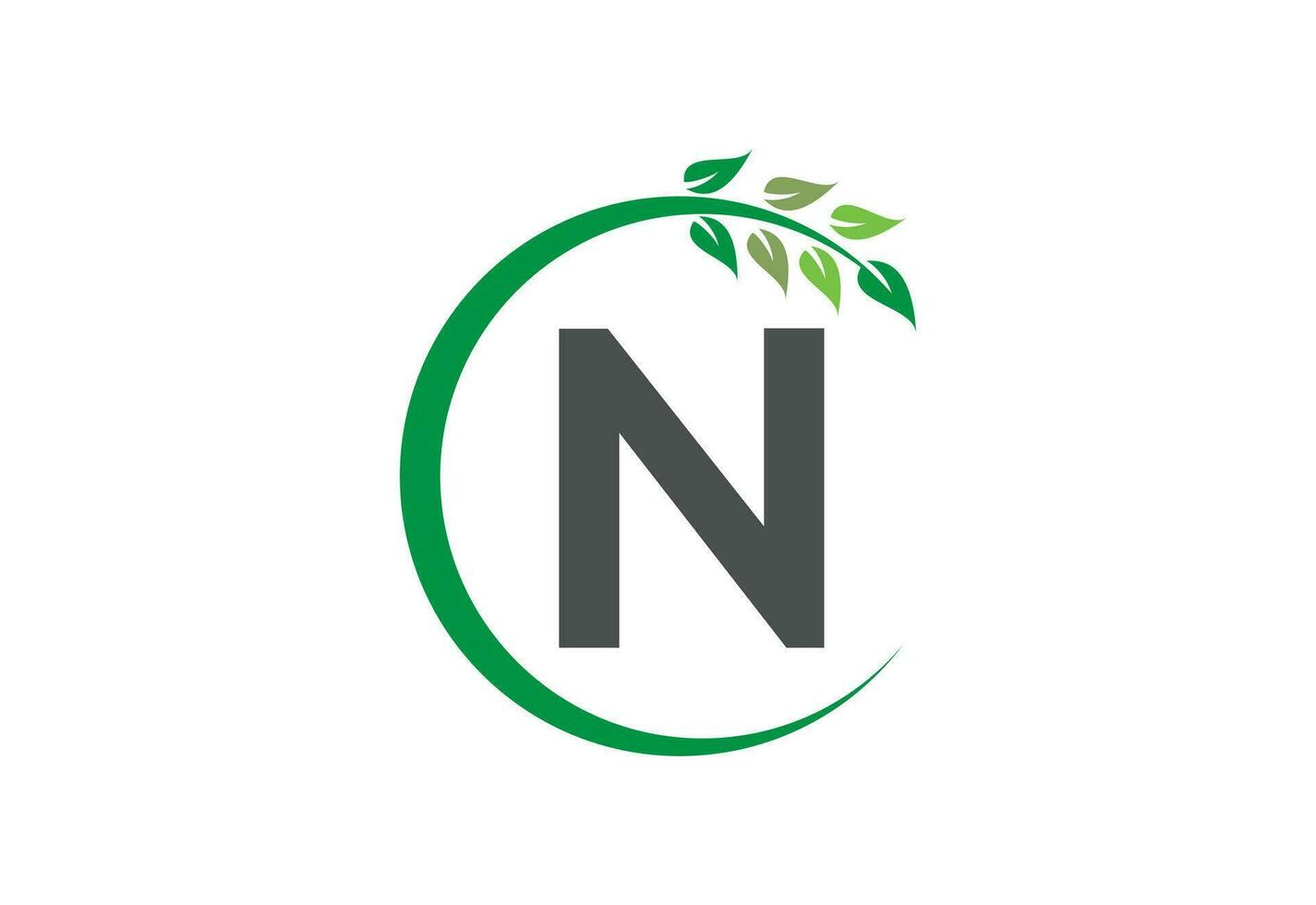 letra norte hoja crecimiento logo icono diseño símbolo vector