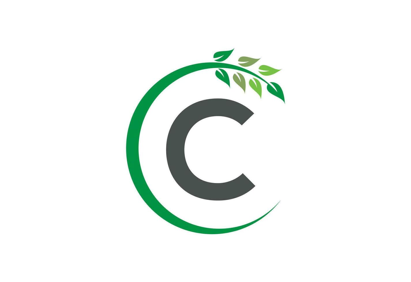 Letter C leaf growth logo icon design symbol vector