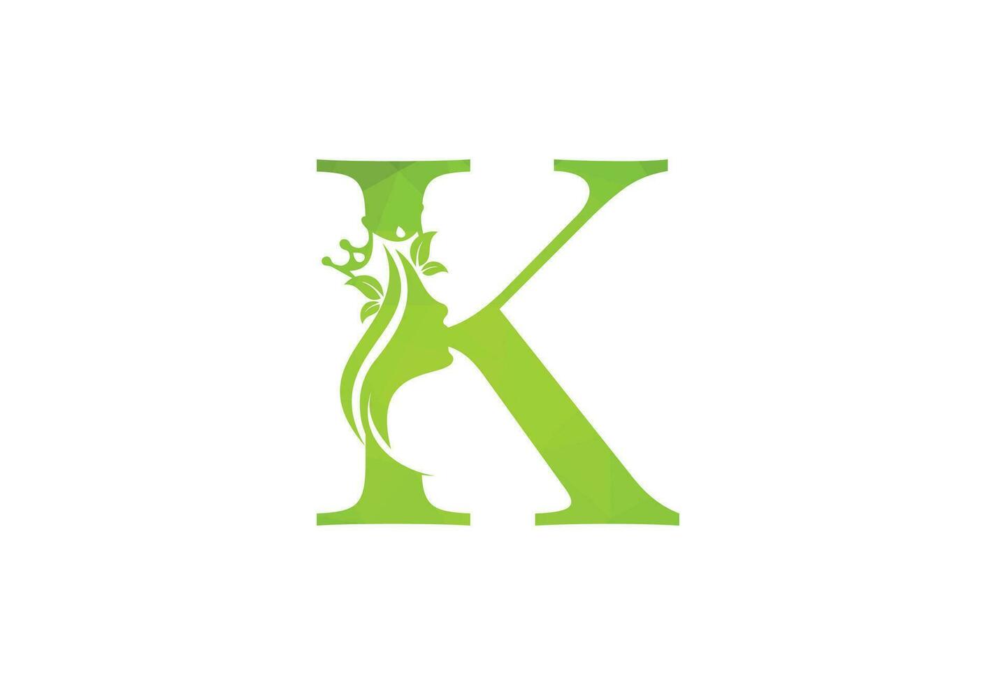 low poly elegant beauty and spa treatment letter K logo. vector