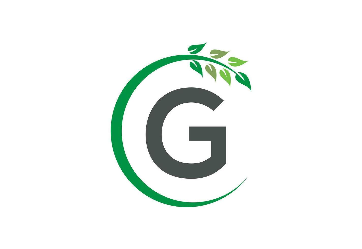 Letter G leaf growth logo icon design symbol vector