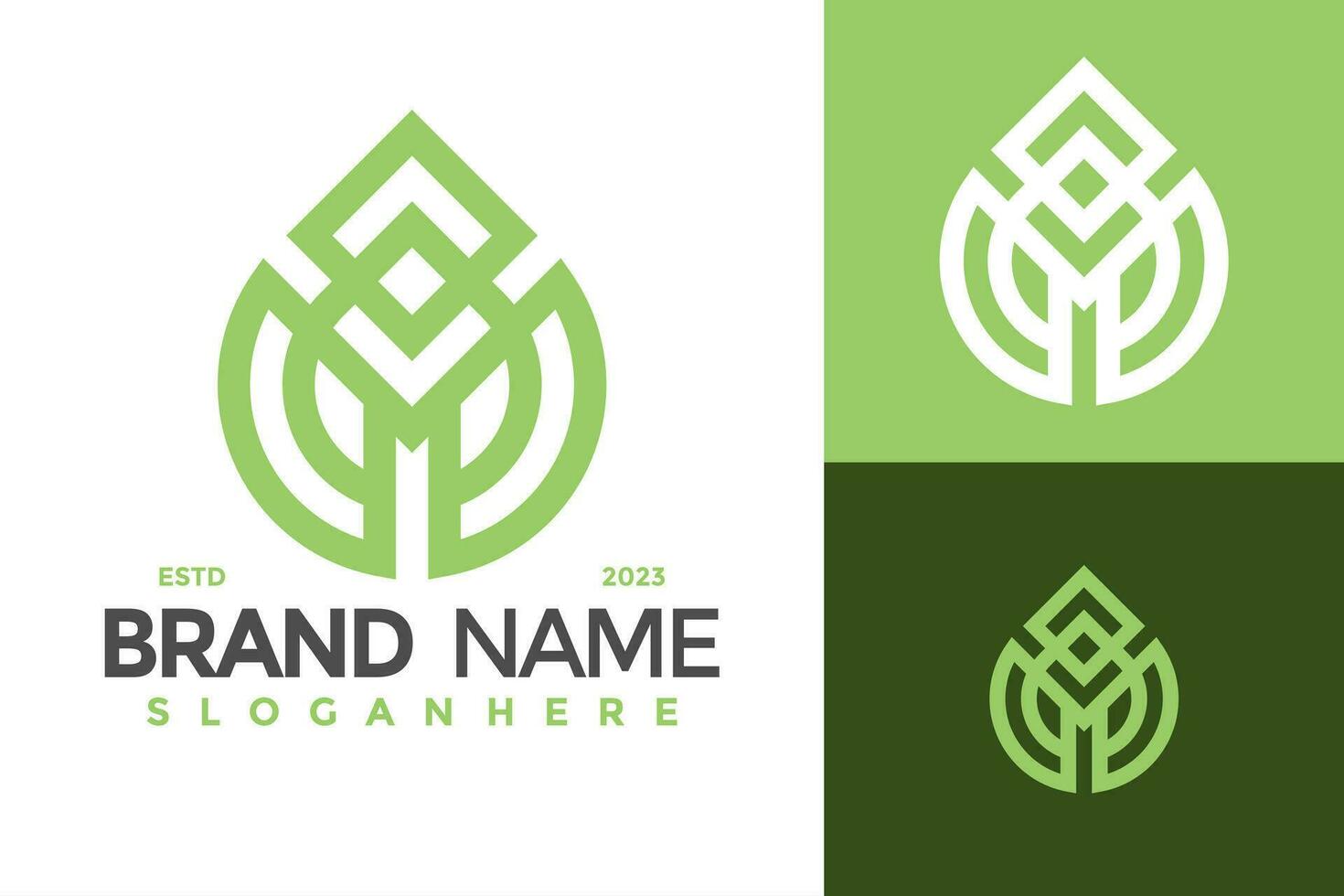 Letter M Drop Logo design vector symbol icon illustration