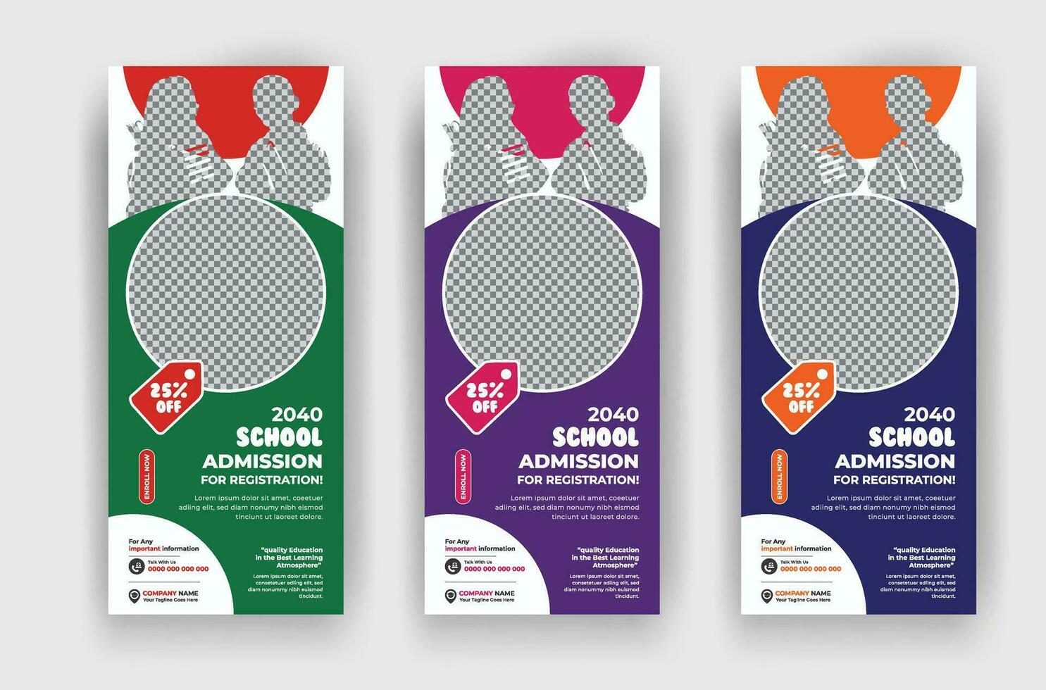 School admission registration study roll up banner template vector