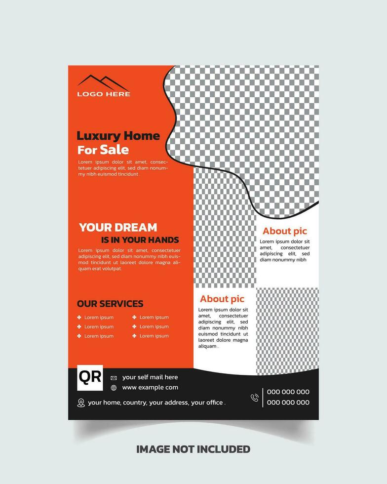 Modern creative trendy real estate sale flyer design template, leaflet vector file