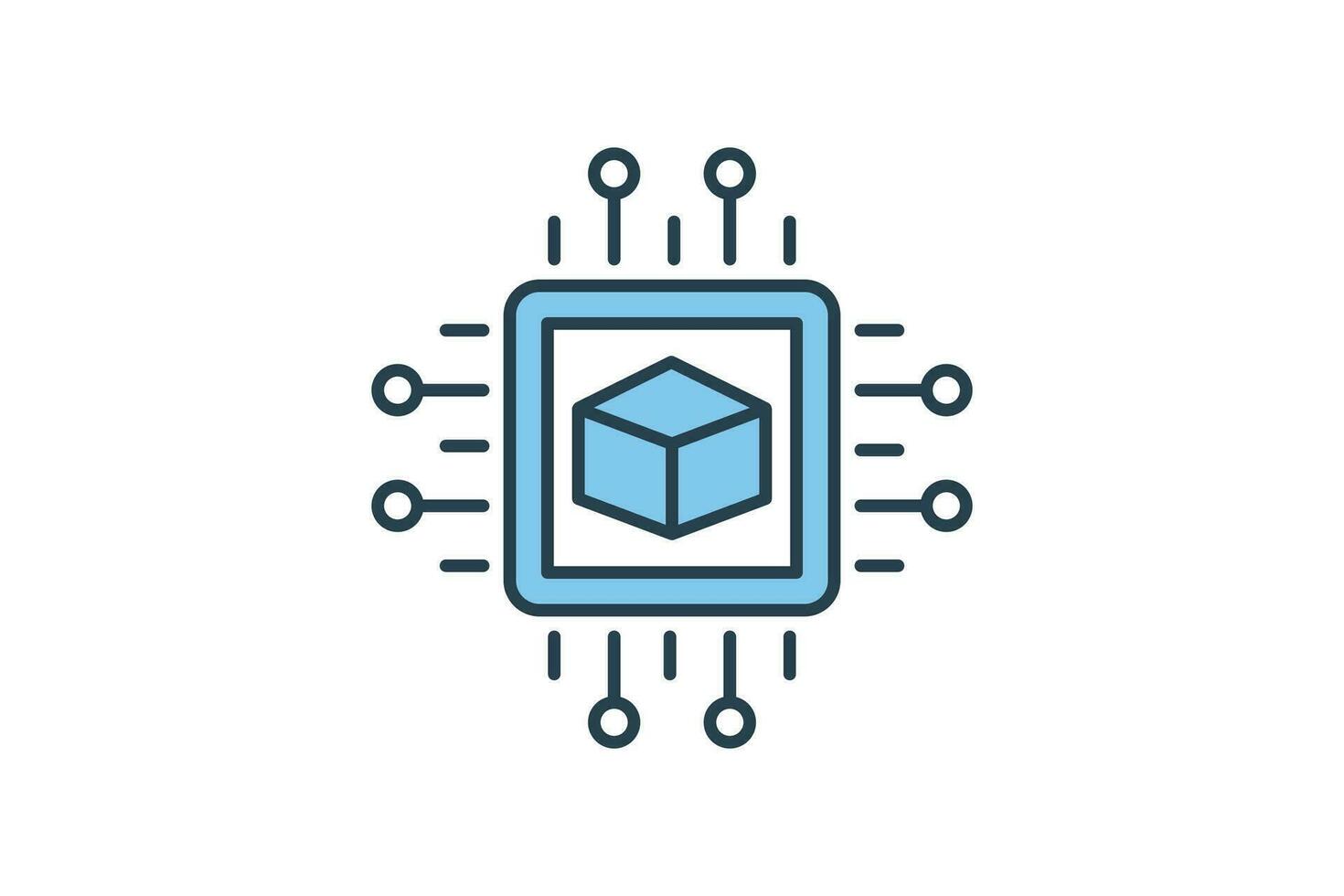 computer vision icon. icon related to device, artificial intelligence. flat line icon style. simple vector design editable