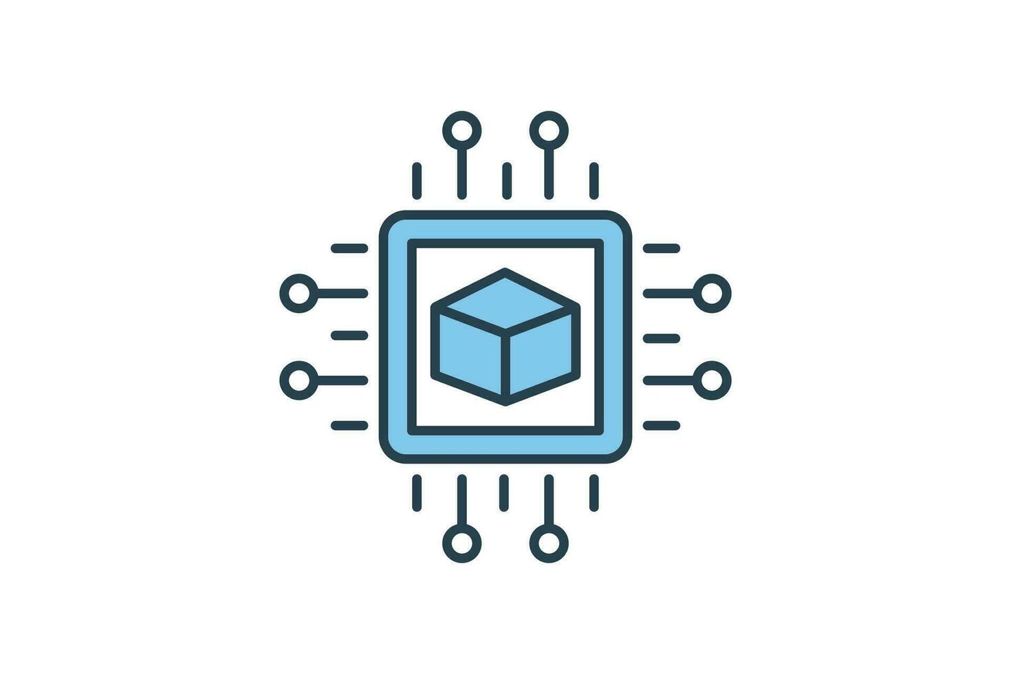 computer vision icon. icon related to device, artificial intelligence. flat line icon style. simple vector design editable