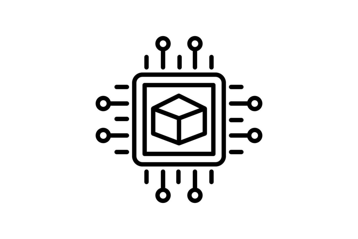 computer vision icon. icon related to device, artificial intelligence. line icon style. simple vector design editable