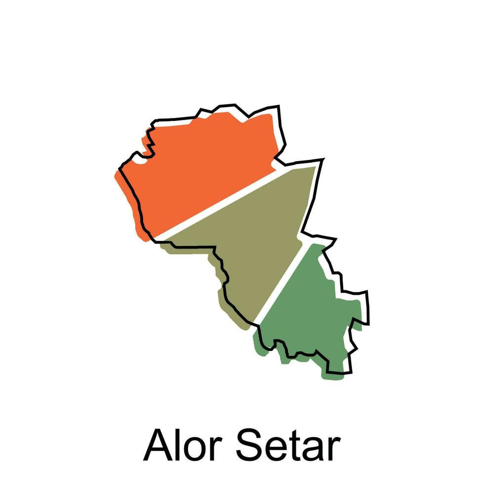 Vector Map City of Alor Setar design template, High detailed illustration Country in Asia