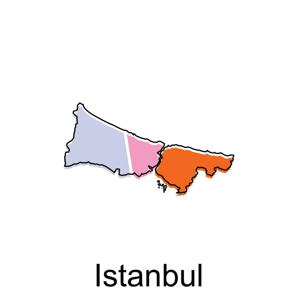 vector Map City of Istanbul modern outline, High detailed illustration vector Design Template