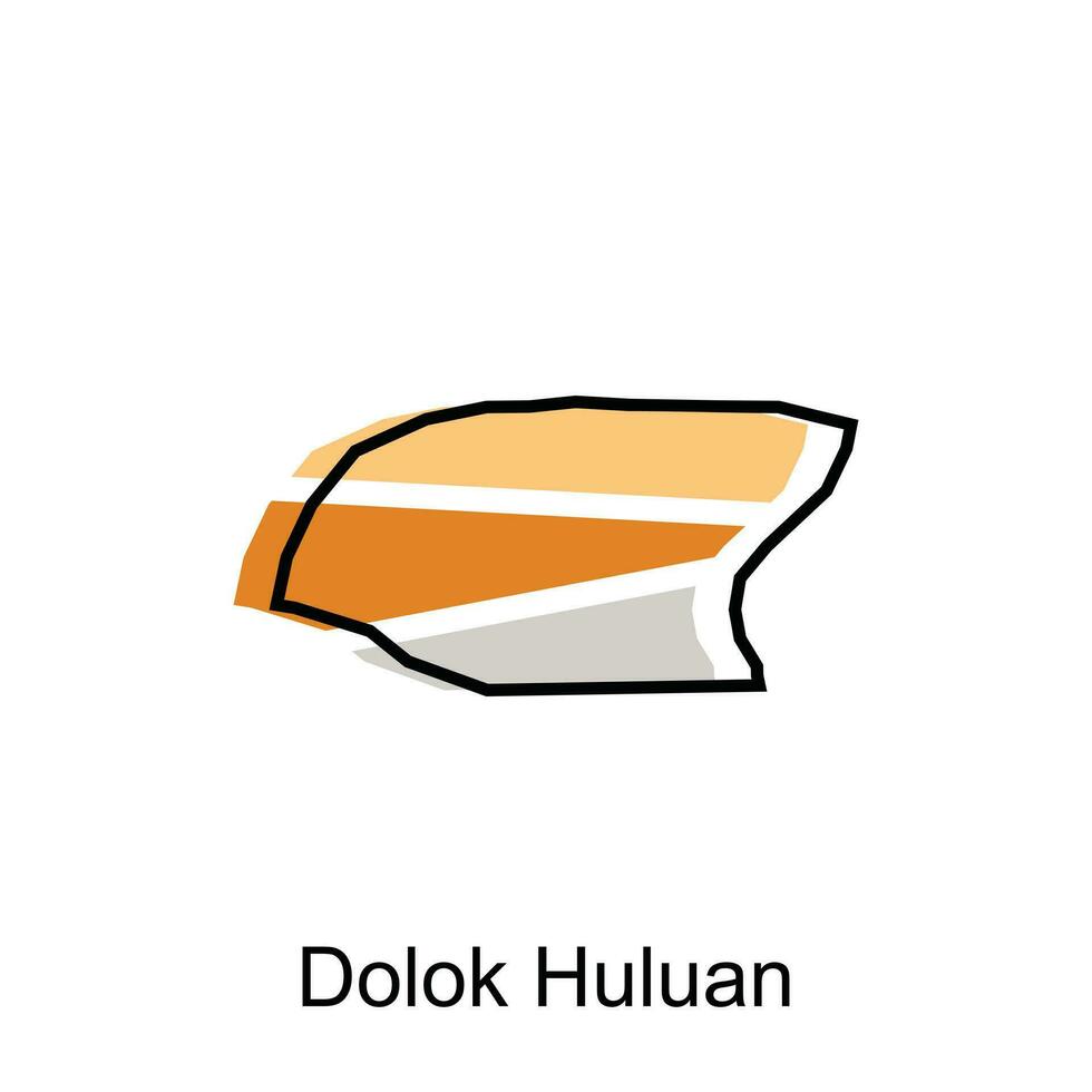 mapa ciudad de dolok huluán, mapa provincia de norte Sumatra ilustración diseño, mundo mapa internacional vector modelo con contorno gráfico bosquejo estilo aislado en blanco antecedentes