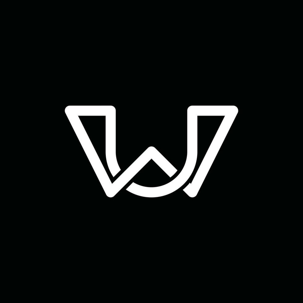 WU initial monogram logo design modern illustration template, suitable for your company vector