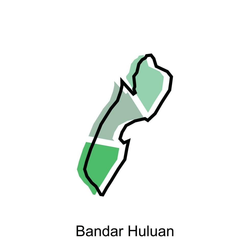 mapa ciudad de bandar huluán ilustración diseño, mundo mapa internacional vector plantilla, adecuado para tu empresa