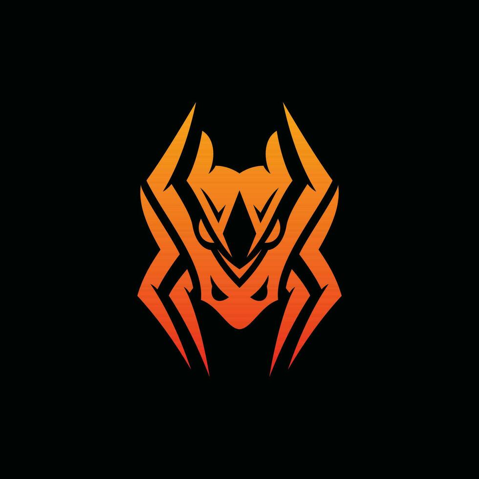 Rhino Face Spider logo icon vector illustration Abstract, designs concept, logos, logotype element for template.