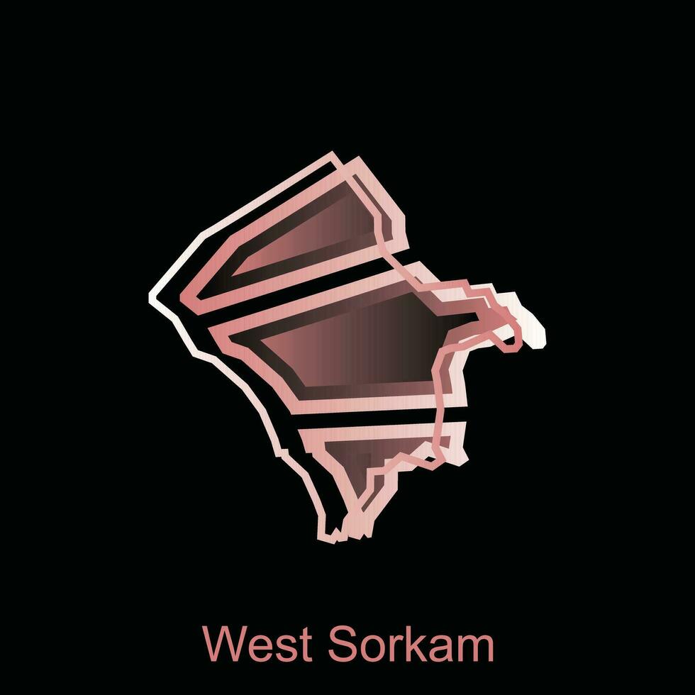 Map City of West Sorkam, Borders for your infographic. Vector illustration design template