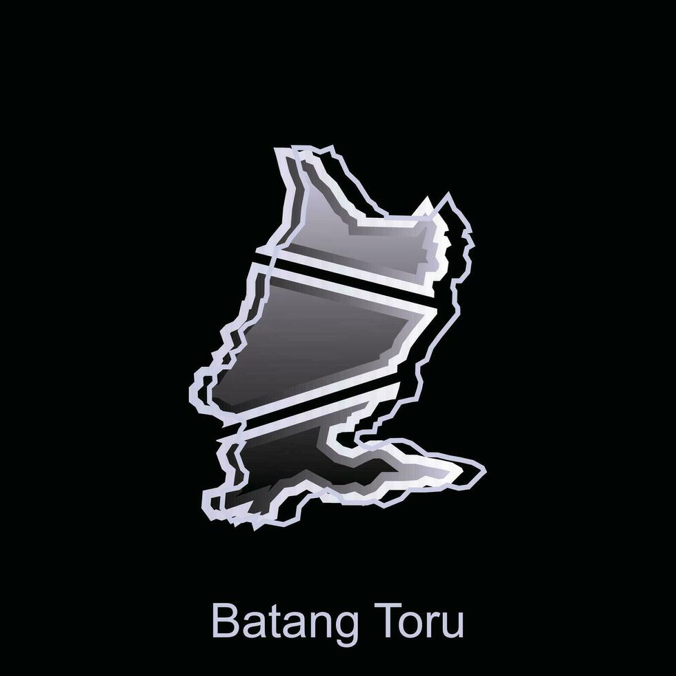 Map City of Batang Toru, Borders for your infographic. Vector illustration design template