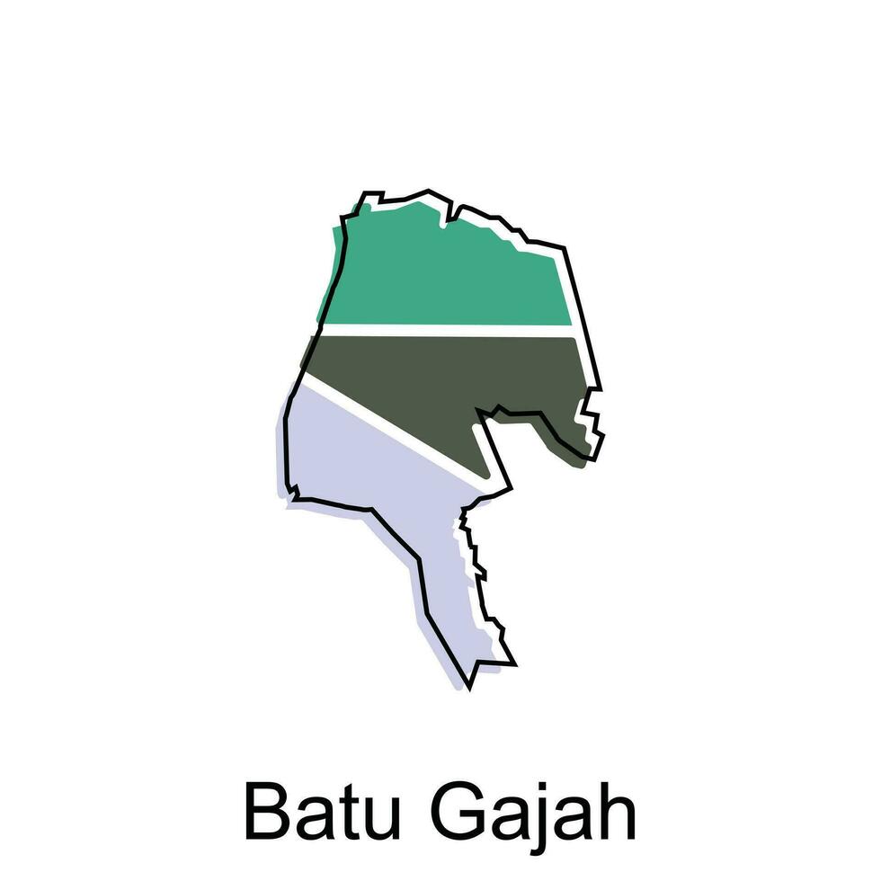 Map City of Batu Gajah vector design, Malaysia map with borders, cities. logotype element for template design