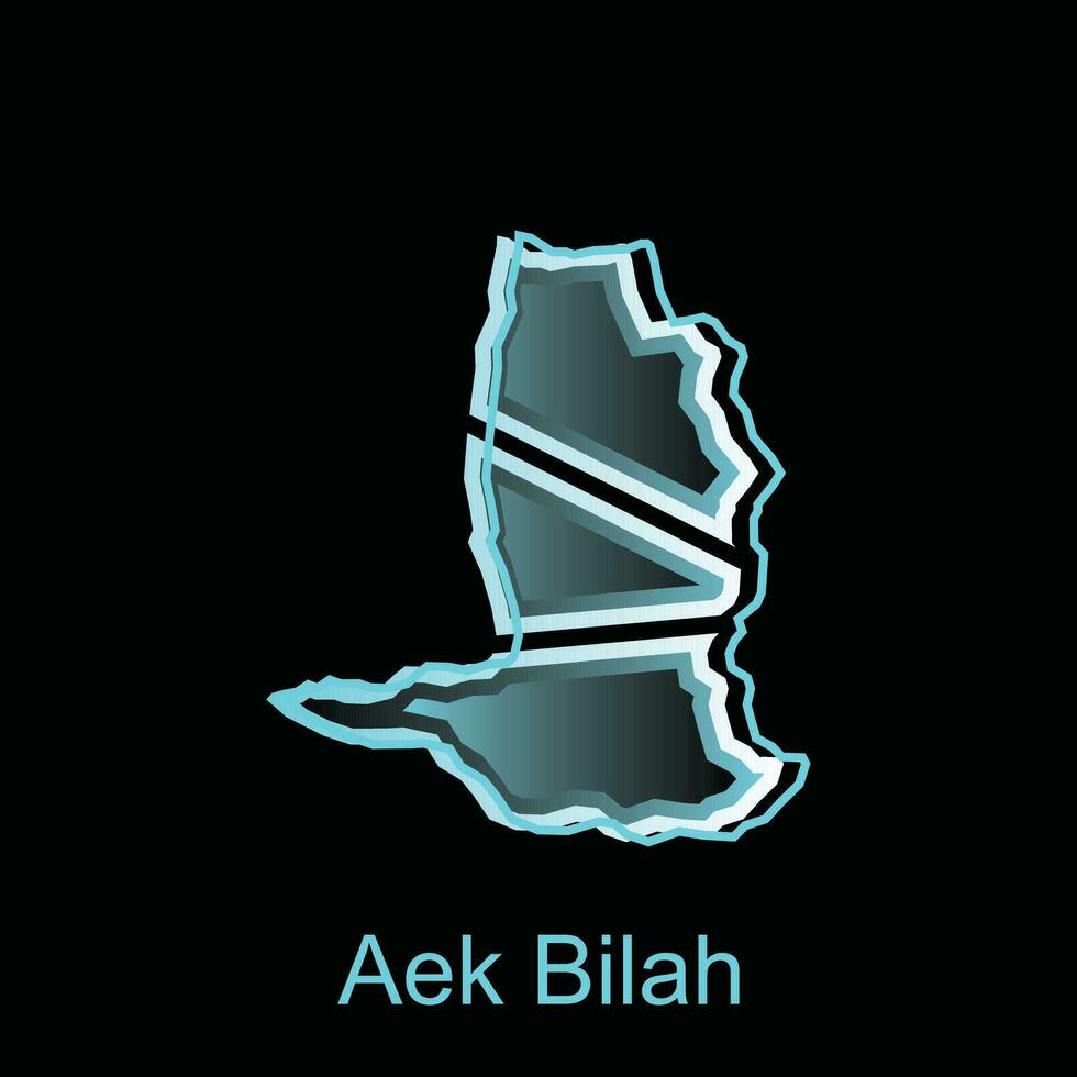Map City of Aek Bilah, Borders for your infographic. Vector illustration design template