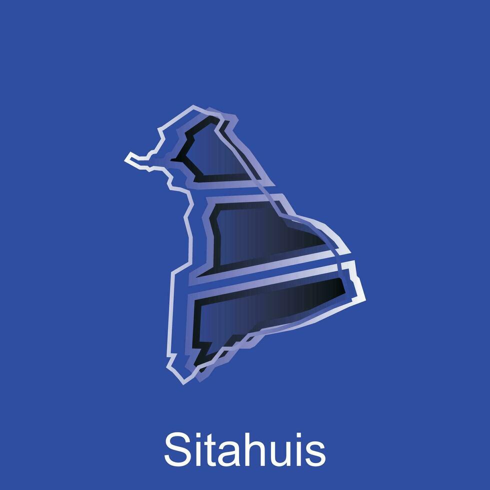 Map City of Sitahuis, Borders for your infographic. Vector illustration design template