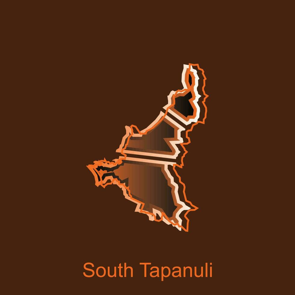 Map City of South Tapanuli, Borders for your infographic. Vector illustration design template