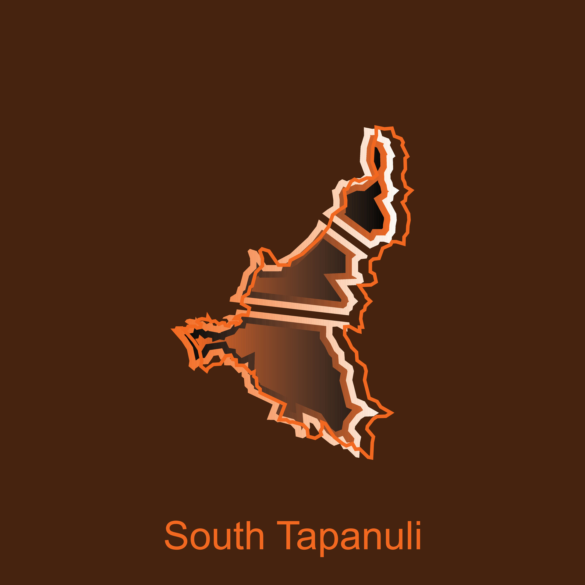 mapa ciudad de sur tapanuli, fronteras para tu infografía. vector