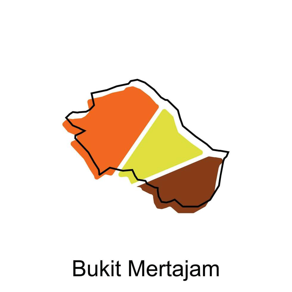 Map City of Bukit Mertajam vector design, Malaysia map with borders, cities. logotype element for template design