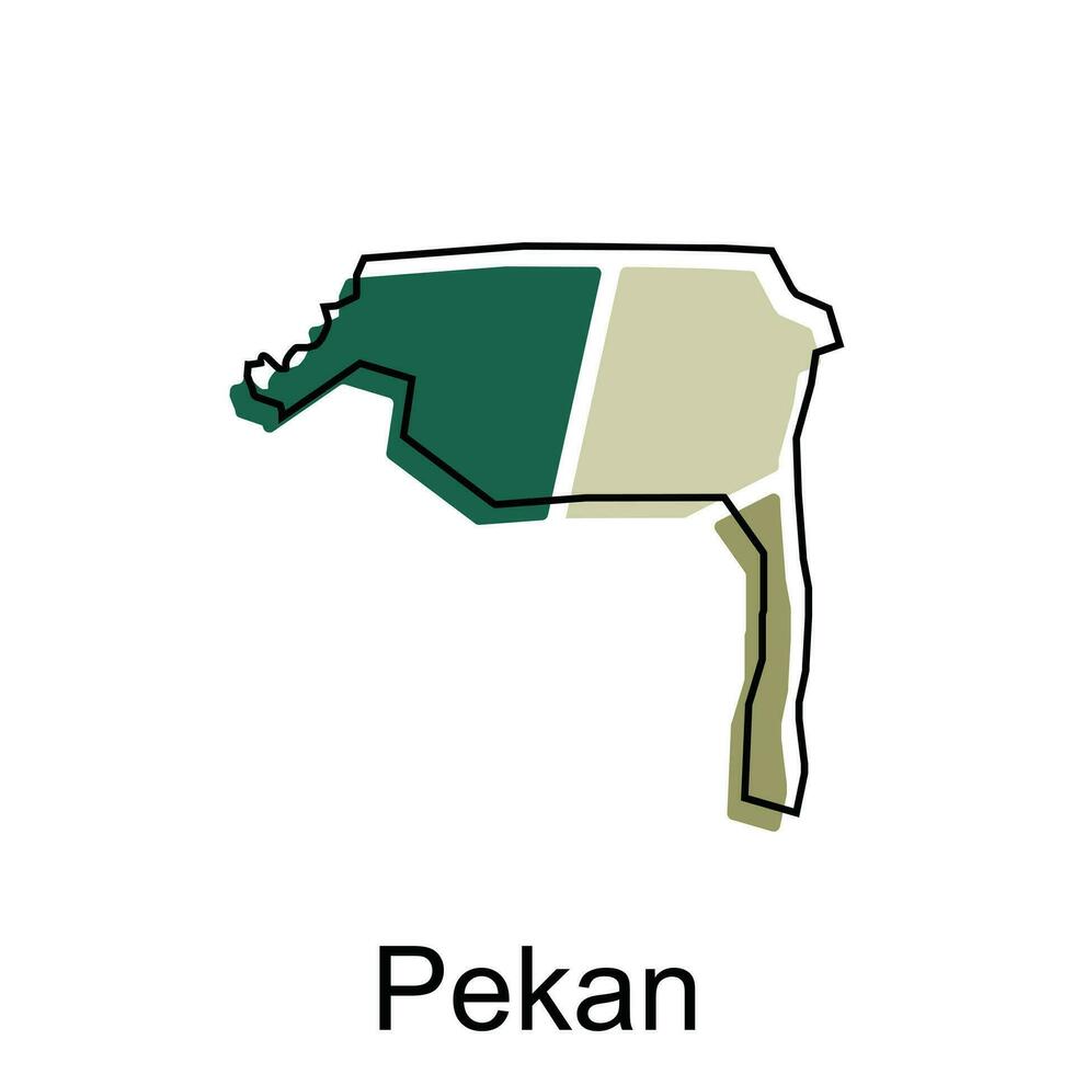 Map City of Pekan vector design, Malaysia map with borders, cities. logotype element for template design
