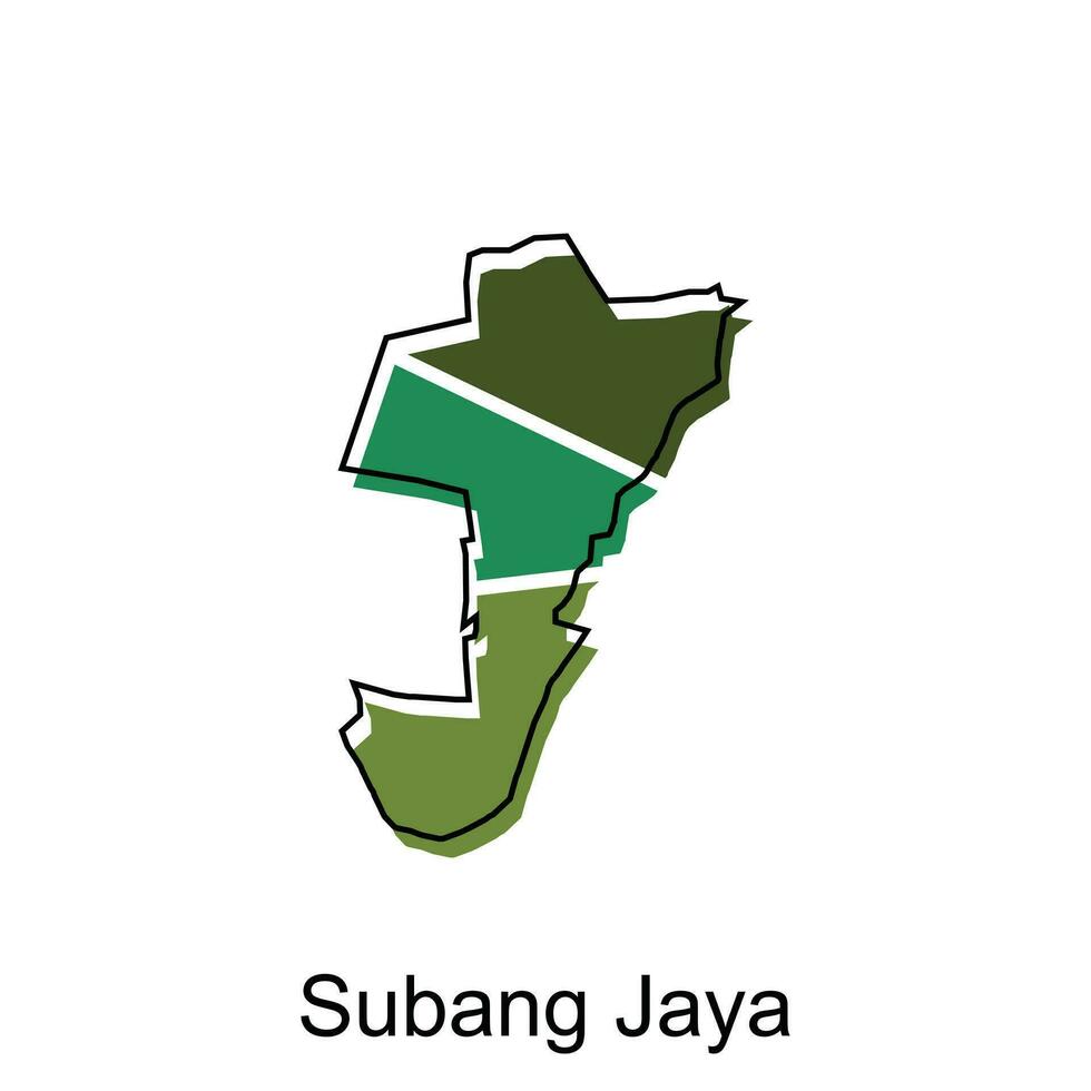 Map City of Subang Jaya vector design, Malaysia map with borders, cities. logotype element for template design