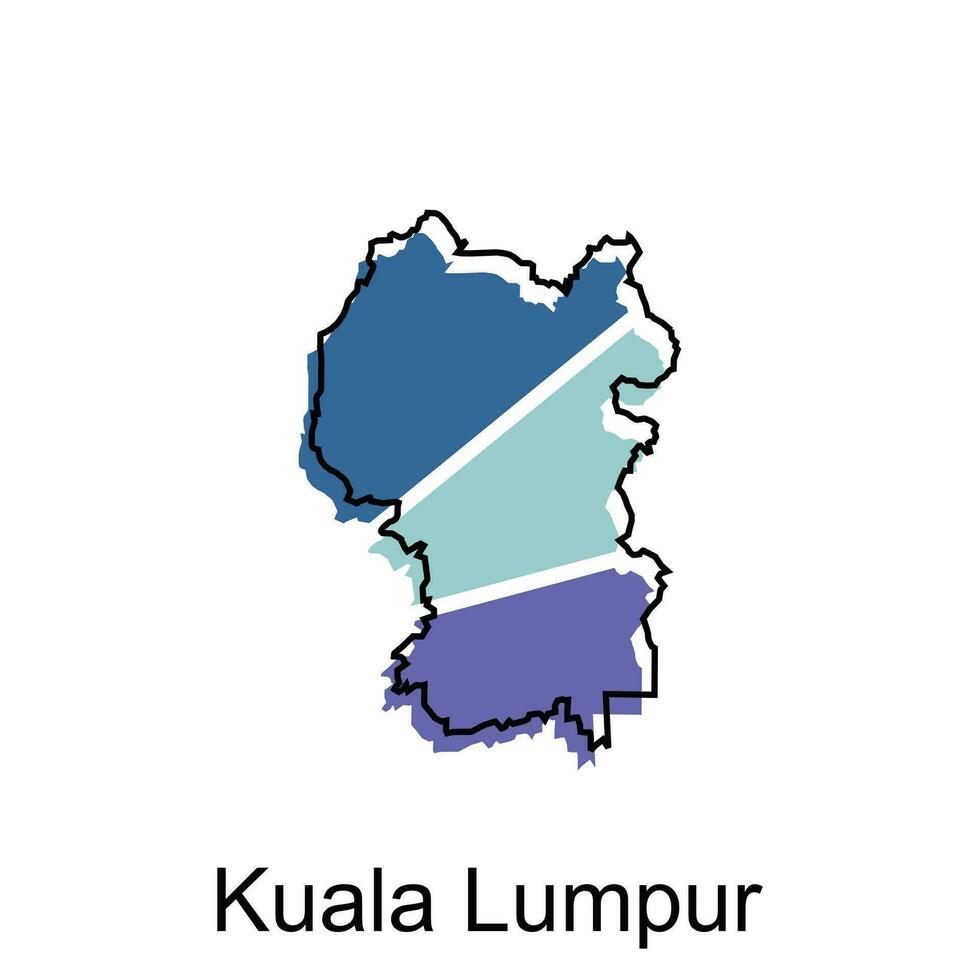 Vector Map City of Kuala Lumpur design template, High detailed illustration Country in Asia