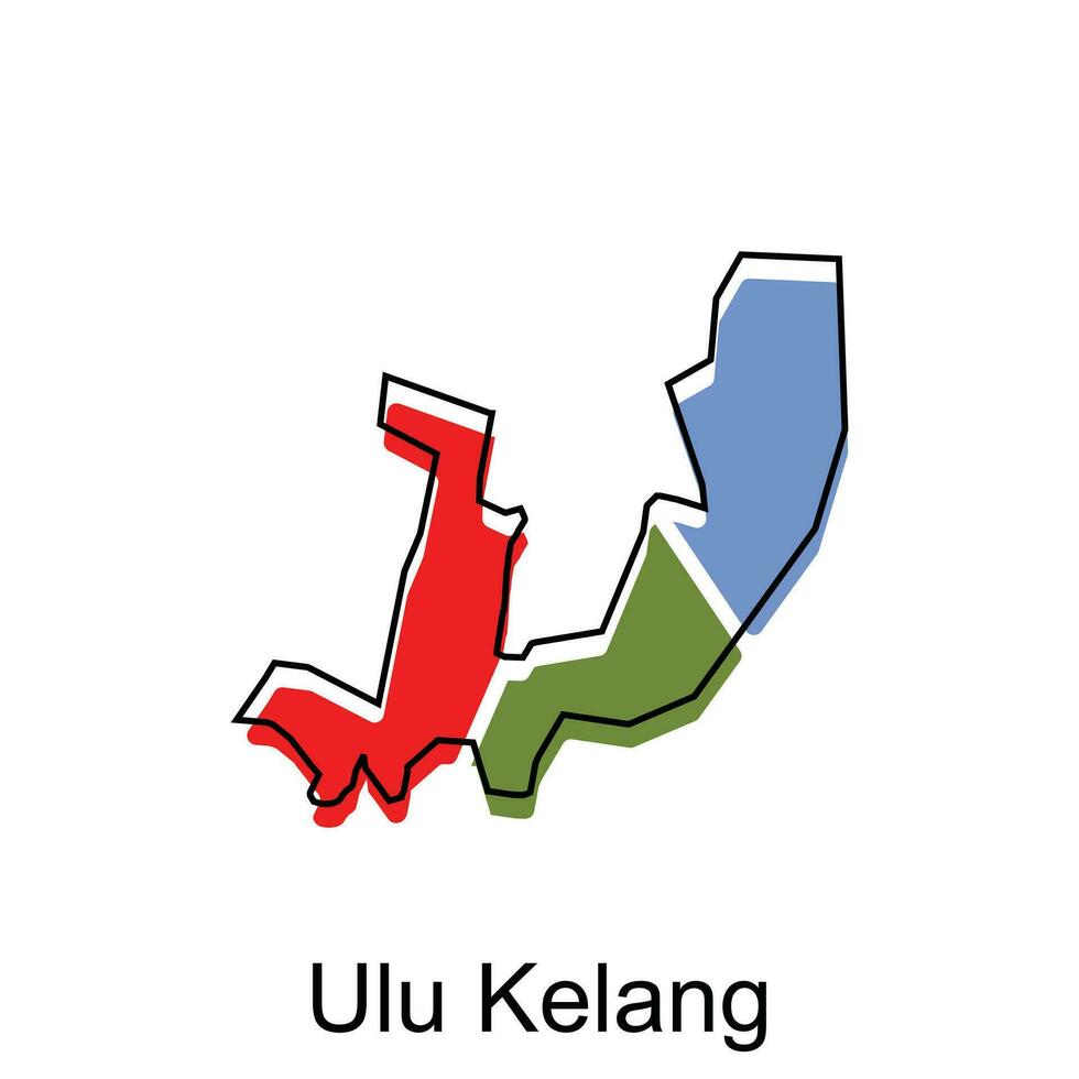 Map City of Ulu Kelang vector design template, Infographic vector map illustration on a white background.