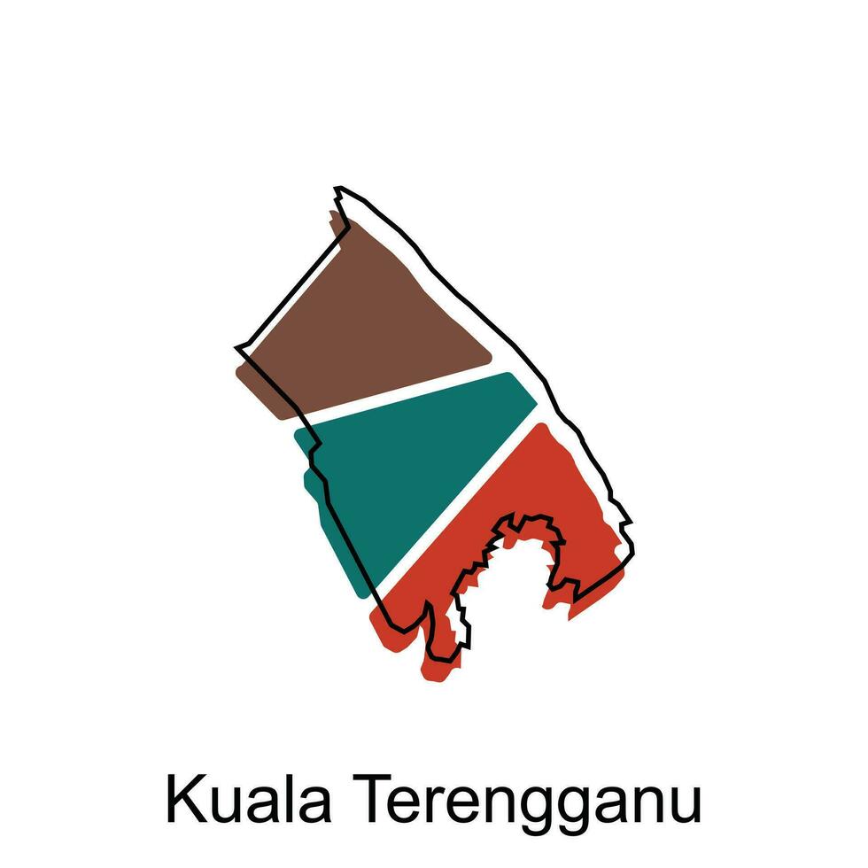 vector mapa ciudad de kuala terengganu diseño plantilla, alto detallado ilustración país en Asia