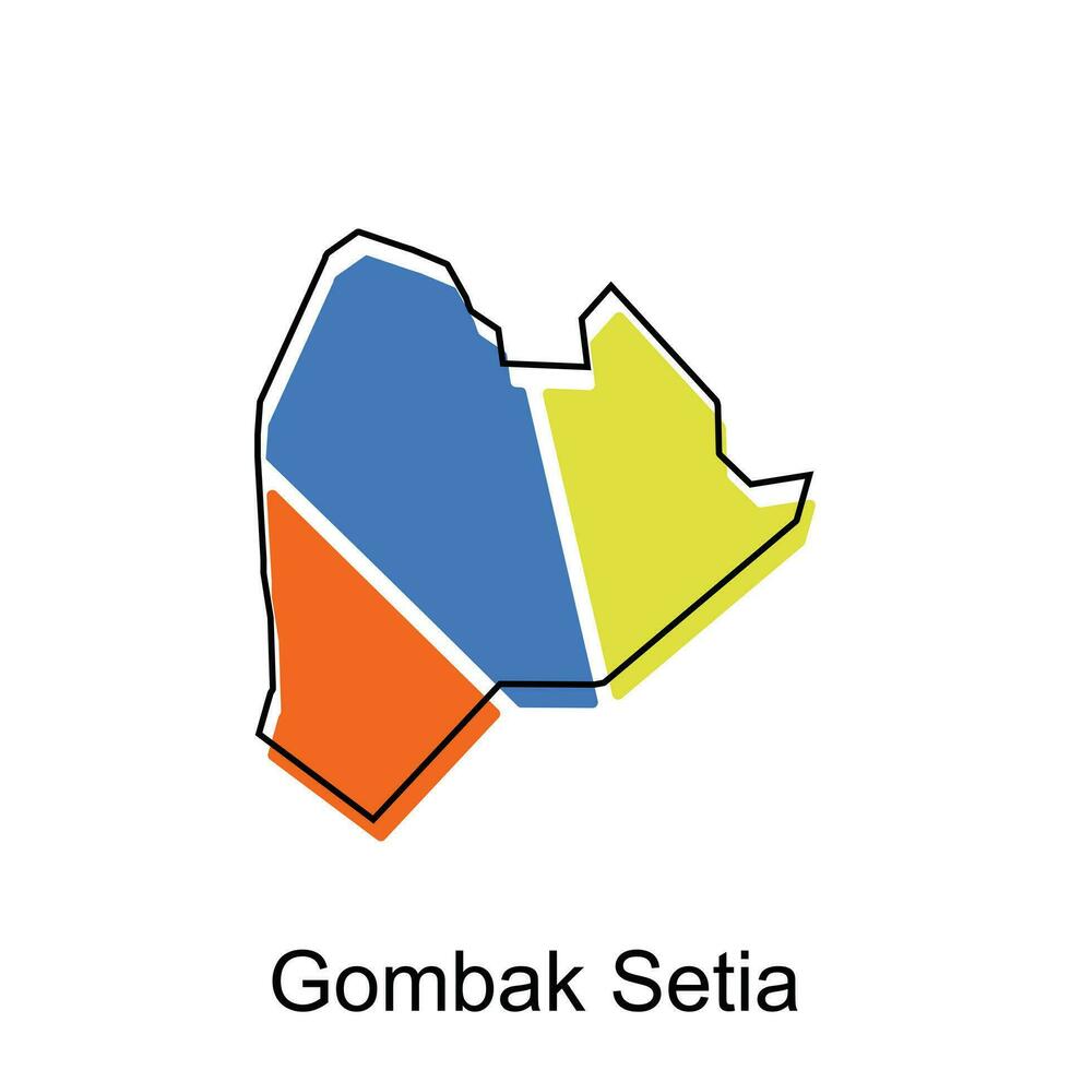 Map City of Gombak Setia vector design, Malaysia map with borders, cities. logotype element for template design