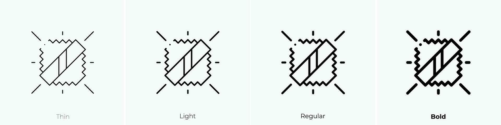 reflective icon. Thin, Light, Regular And Bold style design isolated on white background vector
